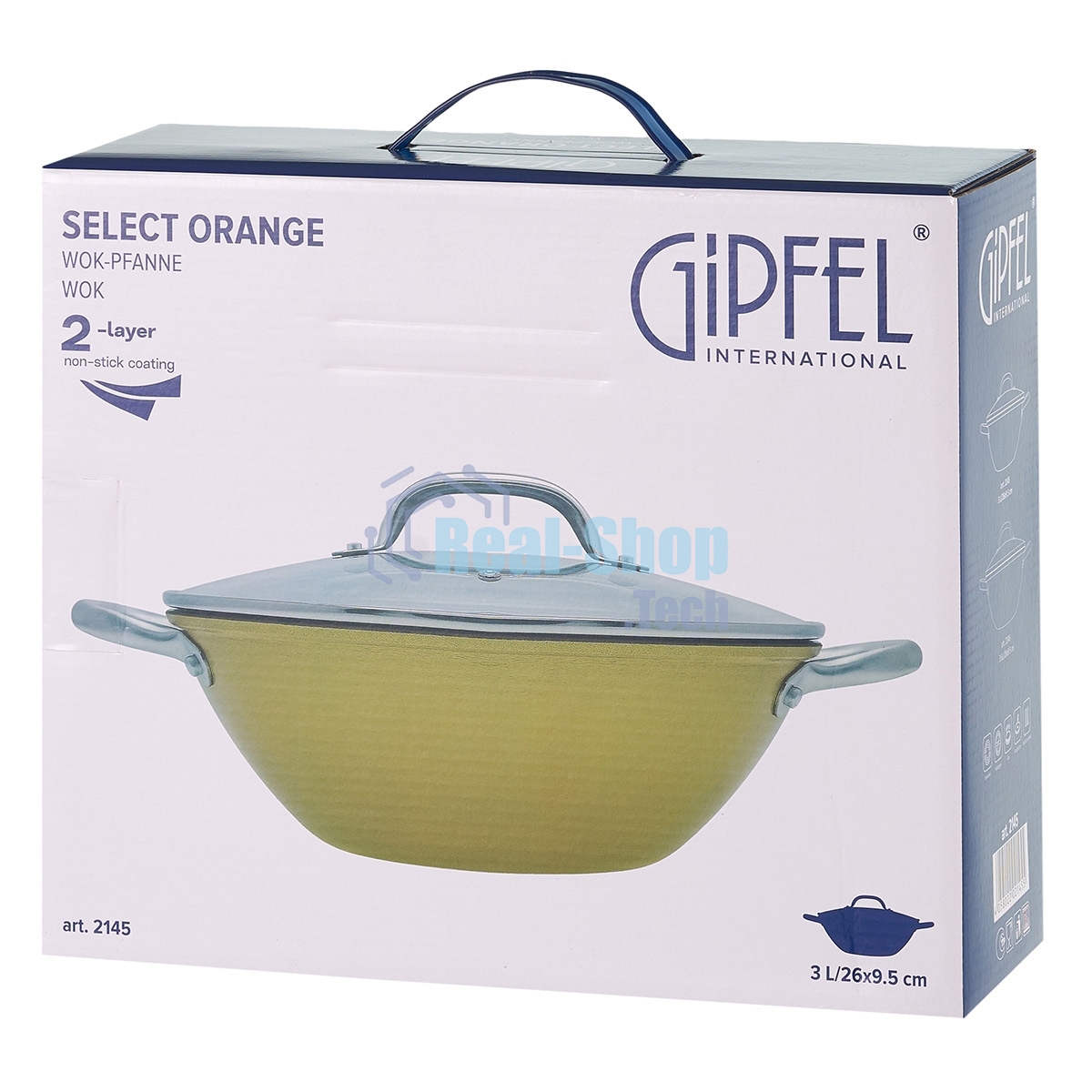 Вок Select Orange, 26х9,5см/3л, облегченный чугун, Ilag, стеклянная крышка. Цвет: желтый