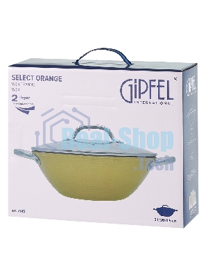 Вок Select Orange, 26х9,5см/3л, облегченный чугун, Ilag, стеклянная крышка. Цвет: желтый