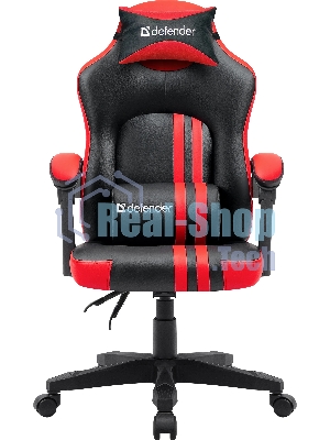 Кресло Defender MERCURY BLACK/RED черный/красный, экокожа