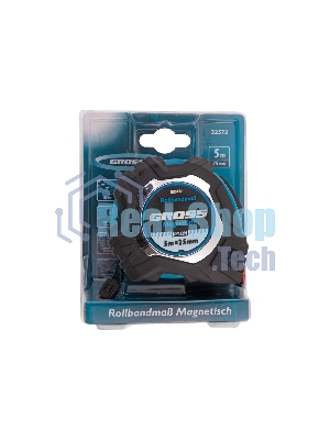 Рулетка Gross 32572 Magnetisch, 5 м х 25 мм обрезиненный корпус, автоматическая фиксация