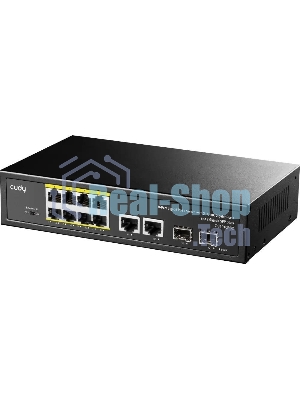 Коммутатор Cudy GS1010PS2, 8×1 Гбит/с, 2×1 Гбит/с Combo (RJ-45/SFP), 2×1 Гбит/с SFP