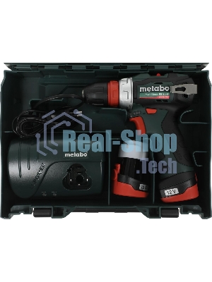 Дрель-шуруповерт Metabo Power Maxx BS BL, 12 В, 2 Ач, 34Нм, щеточный