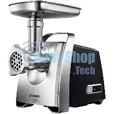 Мясорубка электрическая Bosch MFW68660 черный, 2200 Вт, 4.3 кг/мин, реверс, защита от перегрузки, металлический лоток, насадки - 10