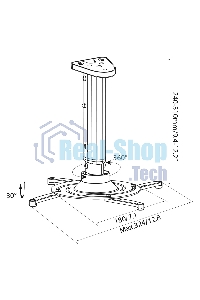 Кронштейн для проектора Cactus CS-VM-PR05M-AL серебристый макс.10кг настенный и потолочный поворот и наклон