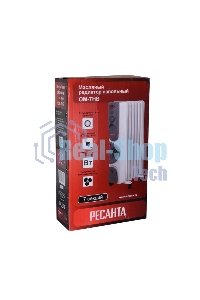 Обогреватель масляный Ресанта ОМ-7НВ (7секций) белый, 1900 Вт, 19 м2, термостат 67/3/10