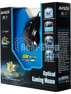 Мышь проводная A4Tech X-710MK черный, 2000 dpi, USB, кнопки - 7