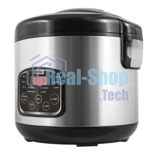 Мультиварка Centek CT-1490 (сталь)скороварка,1000Вт; 5.0л, 8 программ, ненагр крышка, а/п покр(4)