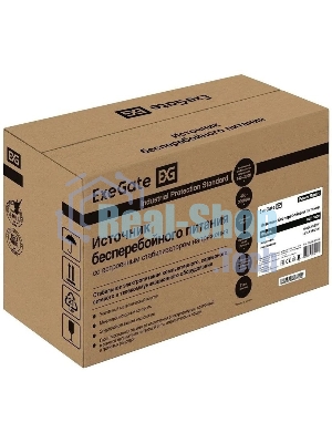 Источник бесперебойного питания ExeGate Power Smart ULB-1000.LCD.AVR.2SH / 1000 ВА / 550 Вт / 2 x CEE 7 (евророзетка)