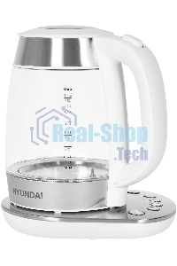 Чайник электрический Hyundai HYK-G4033 1.7л. 2200Вт белый/серебристый (корпус: стекло)