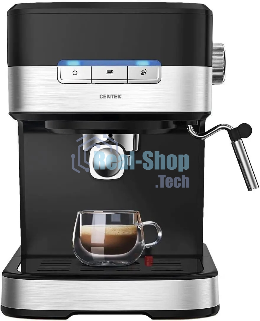 Кофеварка рожковая Centek CT-1171 черный, исп. кофе - молотый, 1.5 л, 1200 Вт, 20 бар