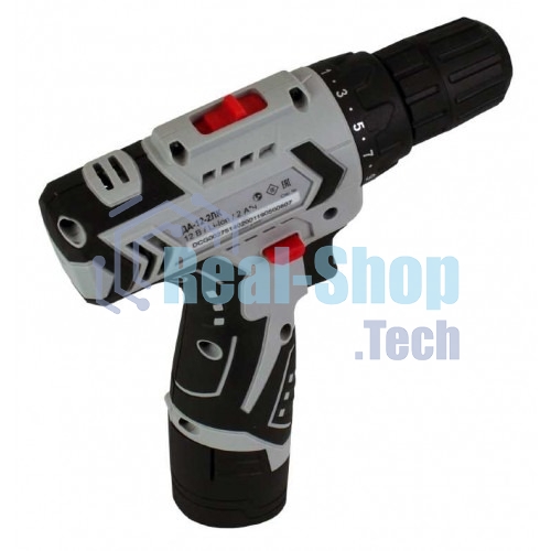 Дрель-шуруповерт аккумуляторная Ресанта ДА-12-2ЛК 75/14/2, Аккумуляторная, 12В, 2 АКБ, Кейс