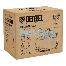 Компрессор безмасл. малошумный Denzel DLP-950/24, 950 Вт, 24 л, 2850 об/мин, 170 л/мин