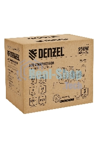 Компрессор безмасл. малошумный Denzel DLP-950/24, 950 Вт, 24 л, 2850 об/мин, 170 л/мин