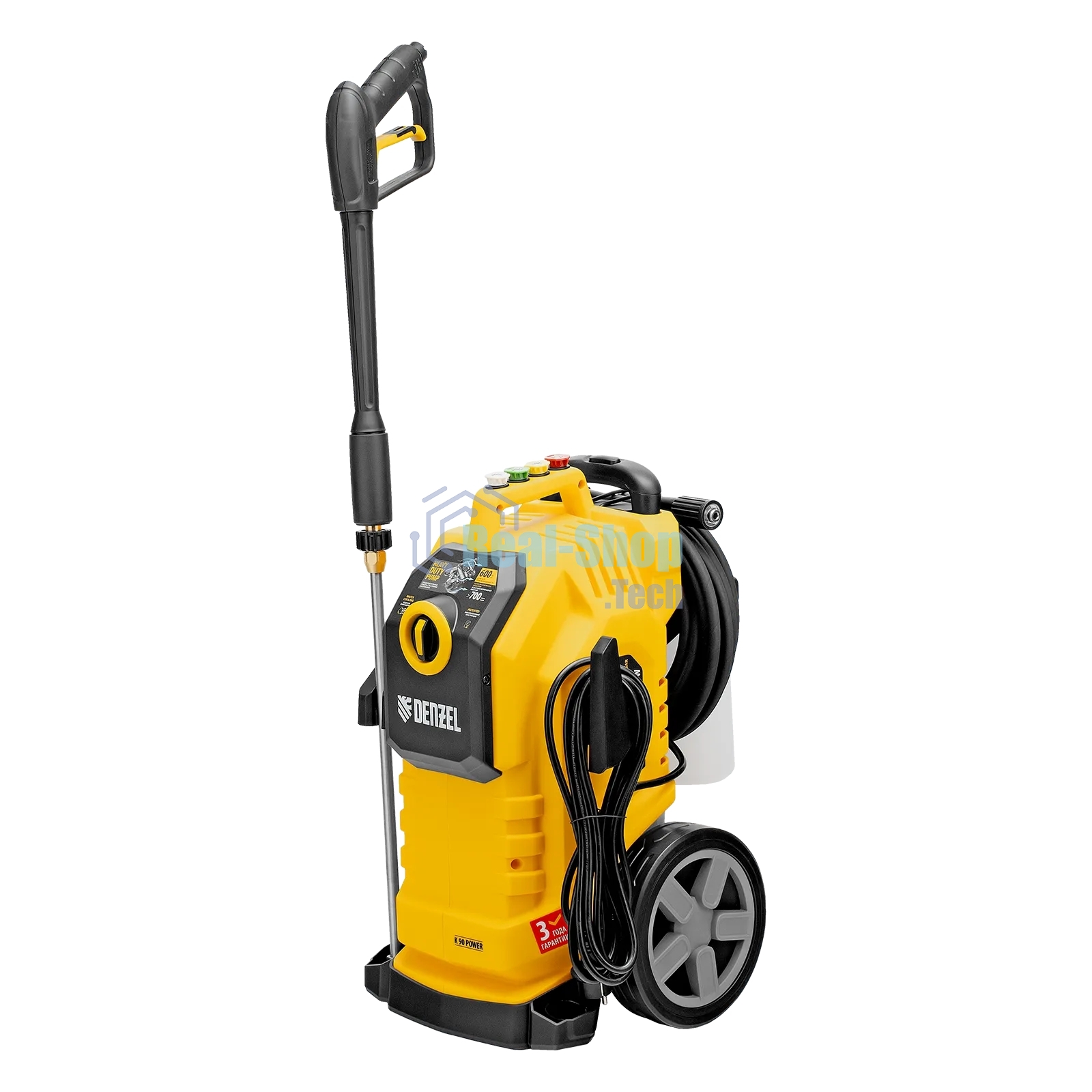 Моечная машина высокого давления Denzel K 90 Power, 3100 Вт, 220 бар, 600 л/ч, асинх. двиг.