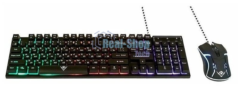 Комплект клавиатура+мышь Nakatomi KMG-2305U проводной, USB, 1600 DPI, черный