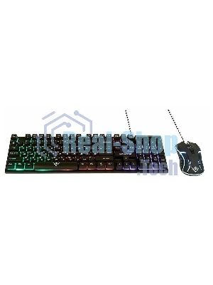 Комплект клавиатура+мышь Nakatomi KMG-2305U проводной, USB, 1600 DPI, черный
