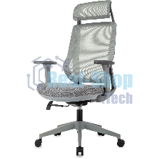 Кресло Бюрократ MC-G411N-H серый, сетка, подголовник