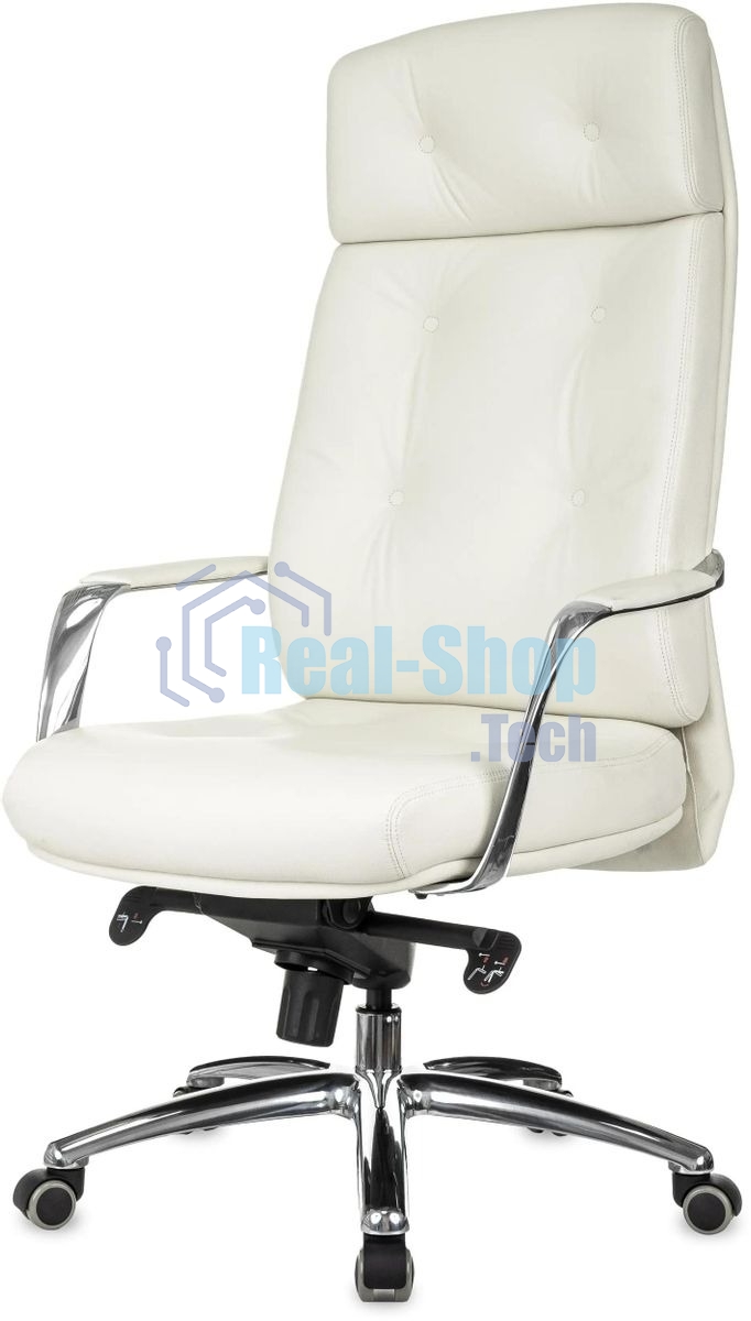 Кресло руководителя Бюрократ DAO/WHITE белый, кожа, крестовина алюминий