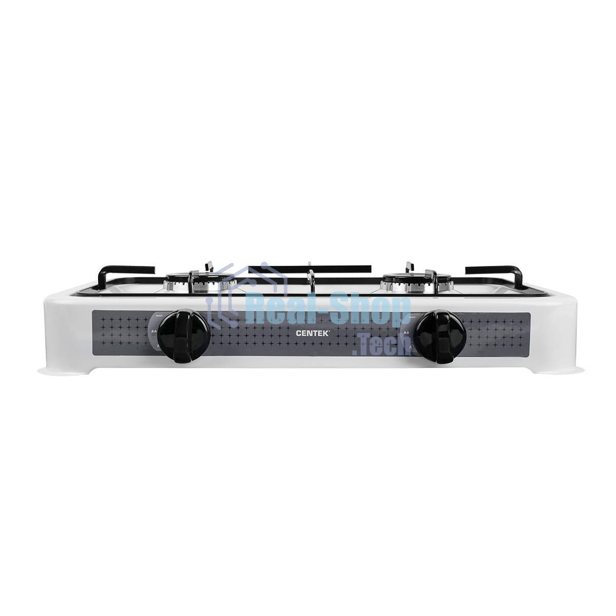 Плита настольная газовая Centek CT-1524 белый, 3.4 кВт, газ, конфорки - 2, эмаль, поворотные переключатели
