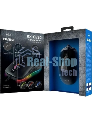 Мышь проводная SVEN RX-G820 черный, 4800 dpi, USB, кнопки - 6