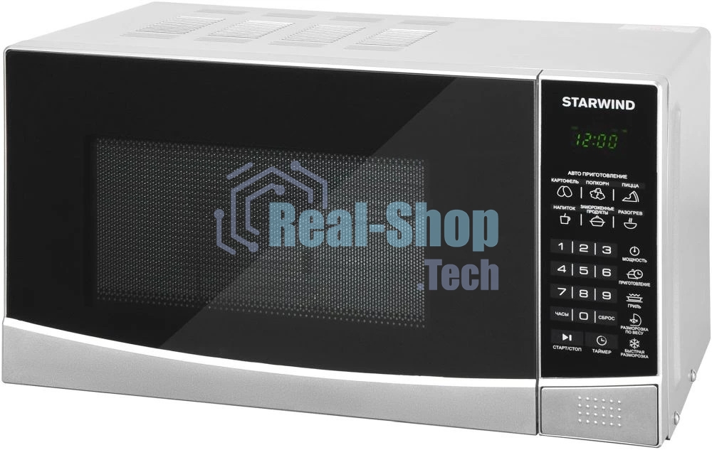 Микроволновая печь Starwind SMW3120 серебристый/черный, 20 л, 700 Вт, переключатели - сенсор