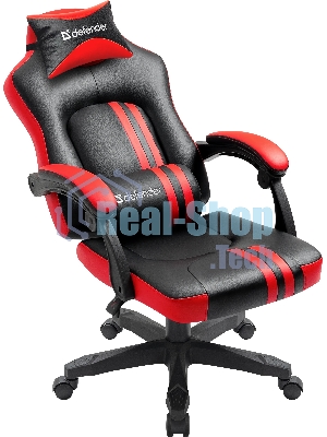 Кресло Defender MERCURY BLACK/RED черный/красный, экокожа