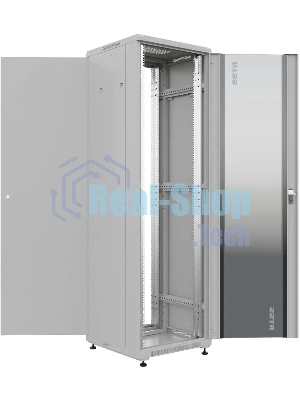 Шкаф коммутационный NTSS Премиум (NTSS-R18U6060GS) напольный 18U 600x600 мм пер. дв. стекл металл 900 кг серый 510 мм 903 мм IP20
