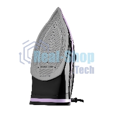 Утюг Galaxy Line GL 6135, черный с лиловым, паровой с помпой, 3200 Вт, постоянный пар 90 г/мин, паровой удар 260 г/мин, функции: самоочистка, антинакипь, автоотключение, вертикальное отпаривание, LED-дисплей, встроеный парогенератор, защита от перегрева, 