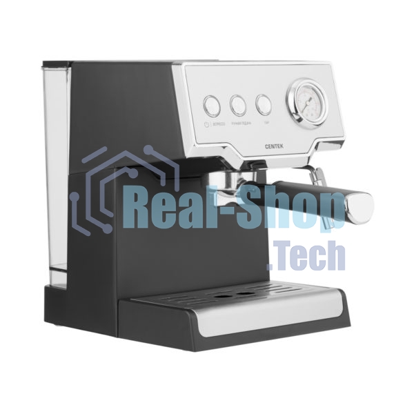 Кофеварка рожковая Centek CT-1167 черный/серебристый, исп. кофе - молотый, 1.6 л, 850 Вт, 20 бар