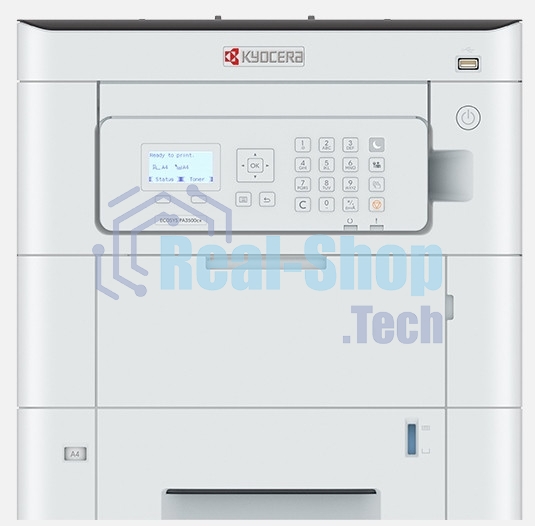 Принтер лазерный Kyocera ECOSYS PA3500cx (1102YJ3NL0), A4, цветной, печ. до 35 стр/мин., 1200 x 1200 dpi, USB, RJ-45, Air Print, Mopria