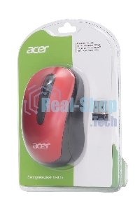 Мышь беспроводная Acer OMR136 красный, 1000 dpi, радиоканал, USB, кнопки - 3