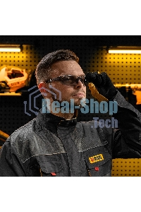 Очки защитные Denzel открытые, поликарбонатные, дымчатая линза