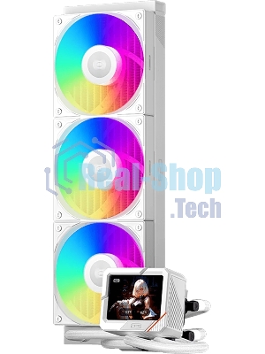 Система охлаждения PCCooler GT360 ARGb Display WH (310W, 360мм, LED temp., белый, ARGb/Fans: 3x120мм, 99CFM, 41.5dBA, 3000RPM/Pump 15dBA, 2600RPM, Rad thickness 27мм/S: 1851, 1700, 1200, 115X, AM5, AM4)