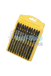 Набор двухсторонних торсионных бит для ударных шуруповертов 10 шт Deli DL253202 PH2x100 мм, сталь S2, пласт. кейс