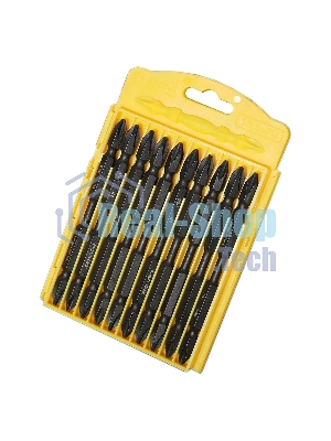 Набор двухсторонних торсионных бит для ударных шуруповертов 10 шт Deli DL253202 PH2x100 мм, сталь S2, пласт. кейс