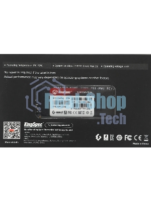 Накопитель SSD KingSpec NX-2Tb, 2000Gb, PCIe 3.0 x4, M.2 2280, NVMe, R/W 3400/3100