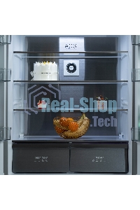 Холодильник Бирюса CD 496 TGG текстурированное бежевое стекло трехкамерный 334/162л морозилка снизу, No Frost, Side by Side