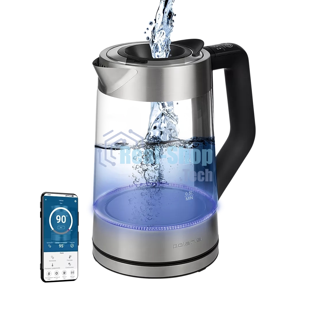 Чайник электрический Polaris PWK-1725-СGLD серебристый матовый, 1.7 л, 2200 Вт