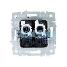 Розетка компьютерная двойная IEK BRITE РК10-2-БрКр (BR-K20-1-K10) СП RJ45 кат.5E бежевый