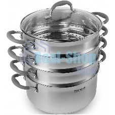 Пароварка Rondell RDS-1103 26 см. 3 перфорированных уровня (5,5 л - нижний ярус)