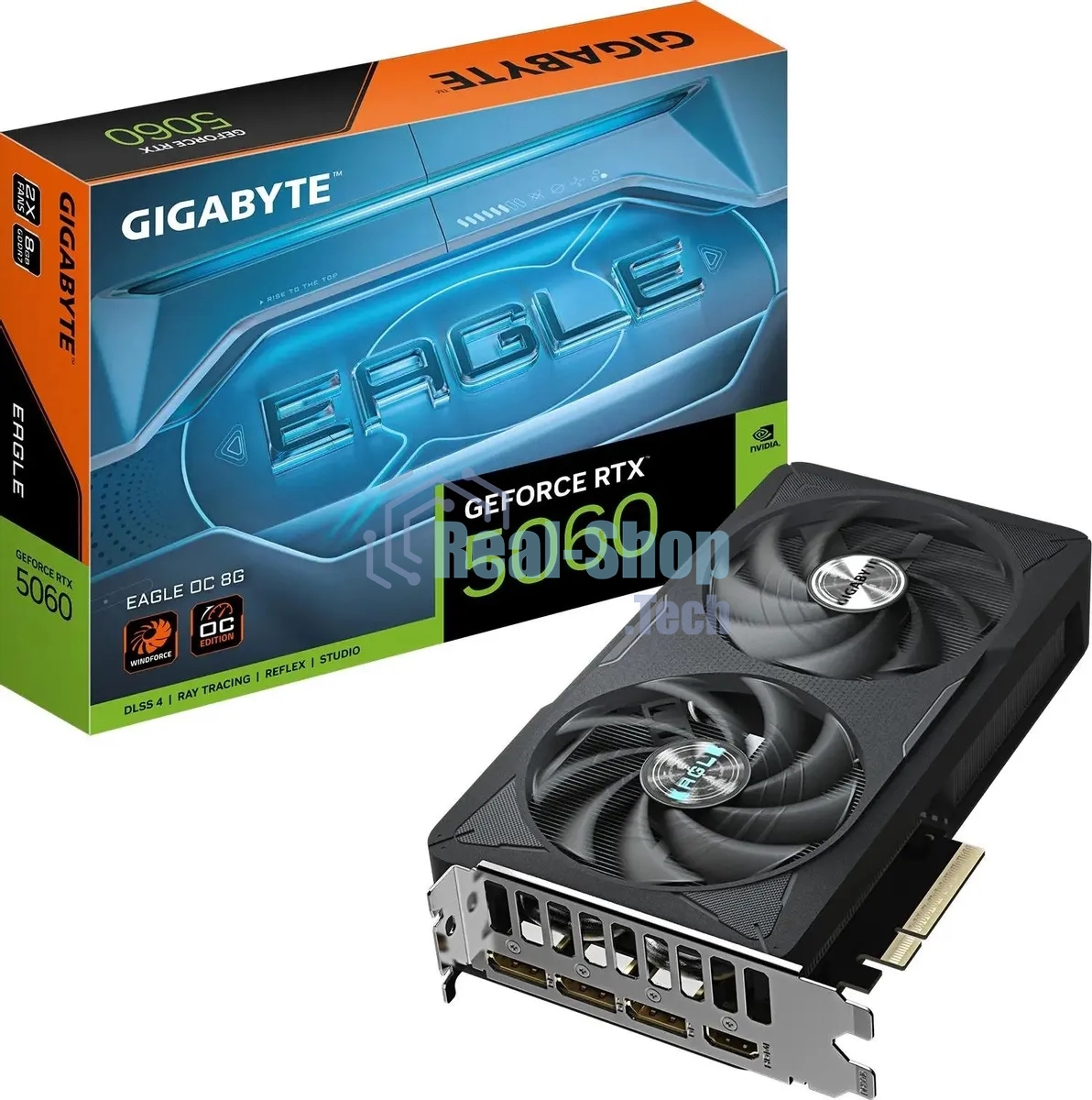 Видеокарта Gigabyte PCI-E 5.0 GV-N5060EAGLE OC-8GD 1.0 NVIDIA GeForce RTX 5060 8Gb 128bit GDDR7 2550/28000 HDMIx1 DPx3 HDCP Ret