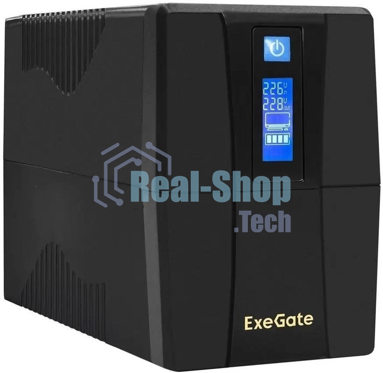 Источник бесперебойного питания ExeGate Power Smart ULB-1000.LCD.AVR.2SH / 1000 ВА / 550 Вт / 2 x CEE 7 (евророзетка)