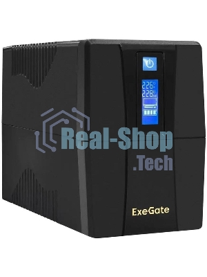 Источник бесперебойного питания ExeGate Power Smart ULB-1000.LCD.AVR.2SH / 1000 ВА / 550 Вт / 2 x CEE 7 (евророзетка)
