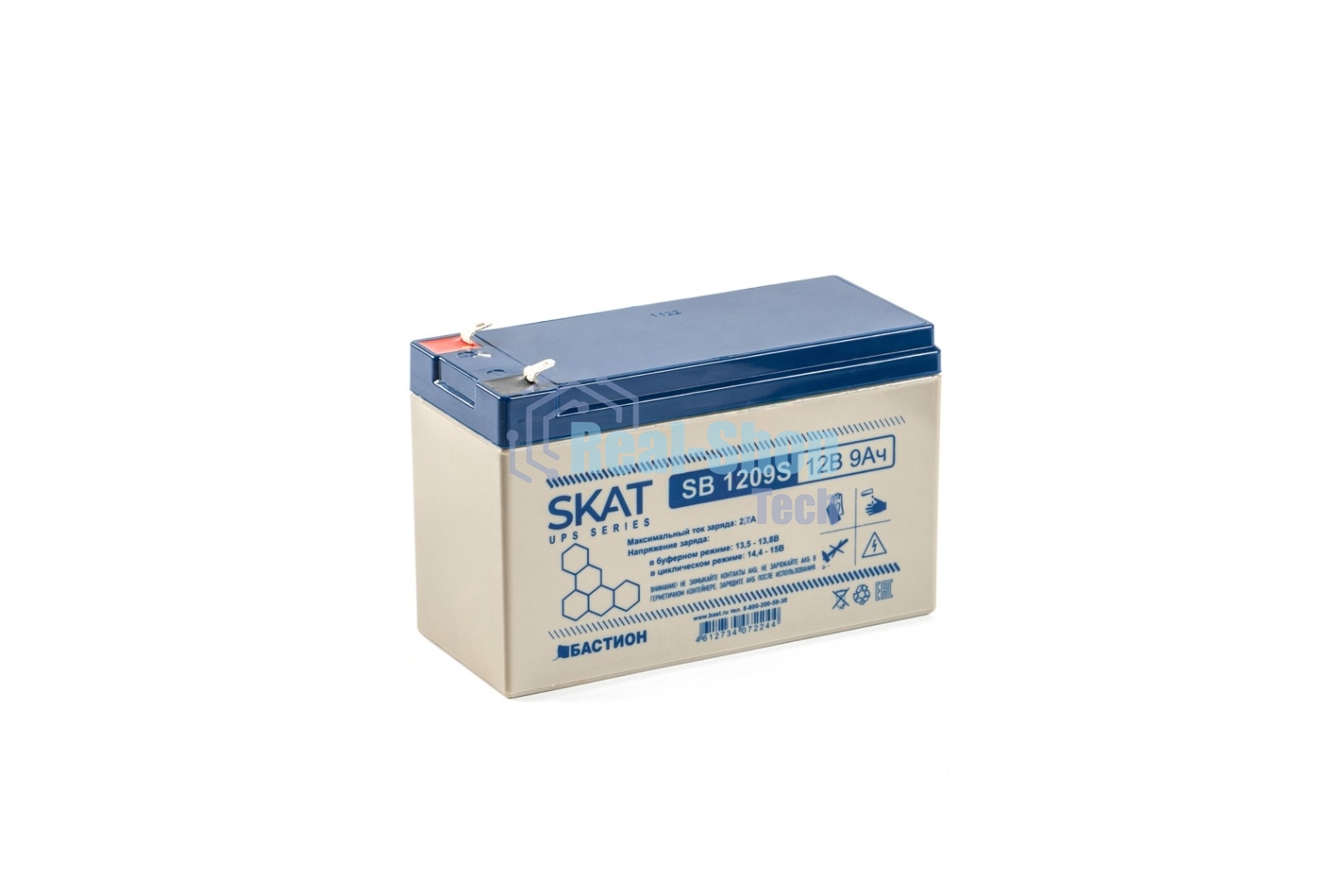 Батарея для ИБП свинцово-кислотная SKAT SB 1209S тип AGM 12V 9А·ч I зар. 2,6 А (ножевые клеммы) (8970)