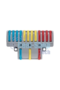 Клемма Rexant СМК 3х4 проходная разветвительная 3 полюса, с монтажной площадкой (1 ввод, 4 вывода на полюс) (10 шт/уп)