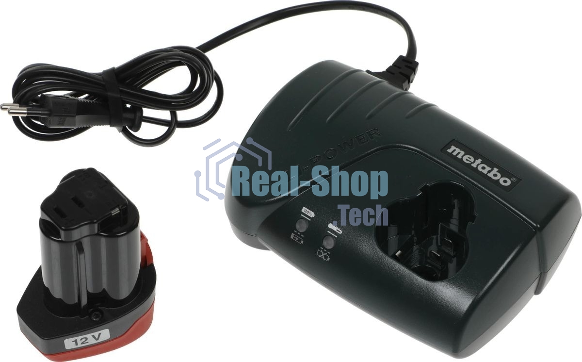 Дрель-шуруповерт Metabo Power Maxx BS BL, 12 В, 2 Ач, 34Нм, щеточный