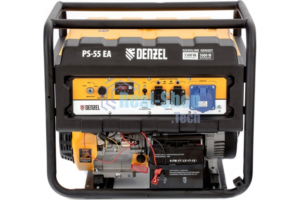 Электрогенератор бензиновый Denzel PS-55EA, 5.5 кВт, 85 дБ, 86 кг