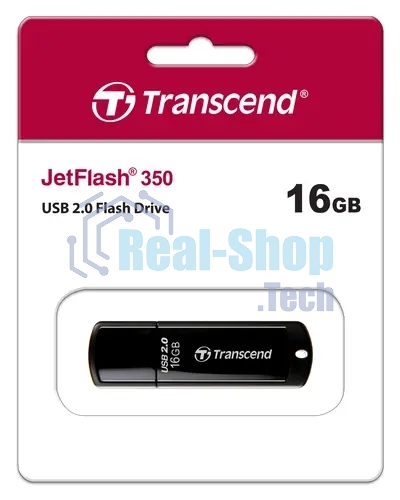 Флешка USB Transcend JetFlash 350 (TS16GJF350), 16Gb, USB 2.0, R/W 15/7, черный