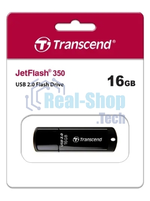 Флешка USB Transcend JetFlash 350 (TS16GJF350), 16Gb, USB 2.0, R/W 15/7, черный