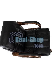 Кресло руководителя Бюрократ T-9932W-LOW-Eco черный, эко.кожа, низк.спин. крестов. металл/дерево